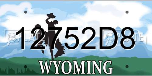 12752D8 Wyoming License Plate