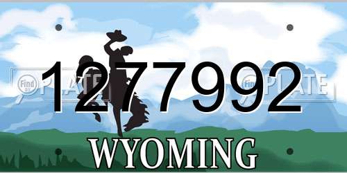 1277992 Wyoming License Plate