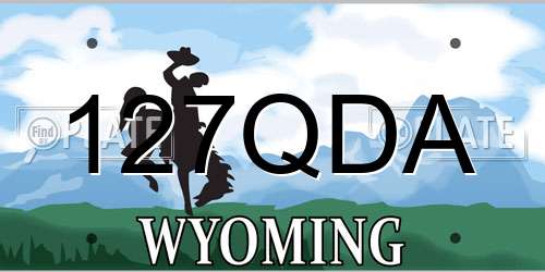 127QDA Wyoming License Plate