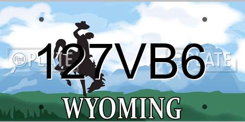 127VB6 Wyoming License Plate