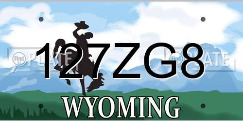 127ZG8 Wyoming License Plate
