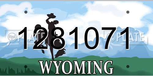 1281071 Wyoming License Plate