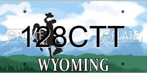 128CTT Wyoming License Plate