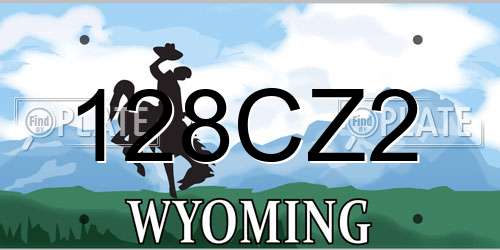 128CZ2 Wyoming License Plate