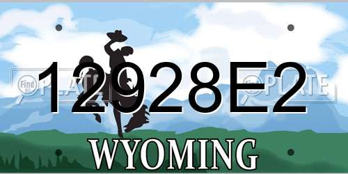 12928E2 Wyoming License Plate