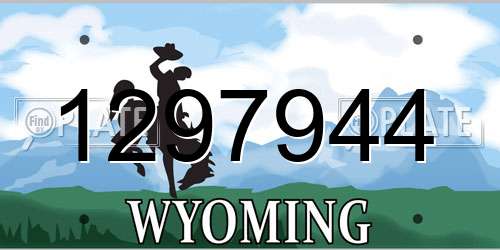 1297944 Wyoming License Plate