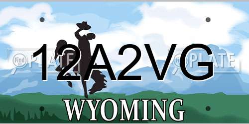 12A2VG Wyoming License Plate