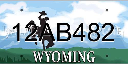 12AB482 Wyoming License Plate