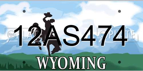 12AS474 Wyoming License Plate