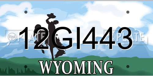 12GI443 Wyoming License Plate