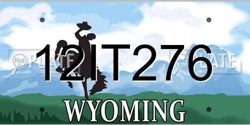 12IT276 Wyoming License Plate