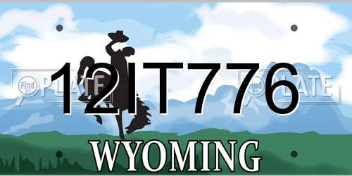 12IT776 Wyoming License Plate