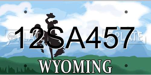 12SA457 Wyoming License Plate