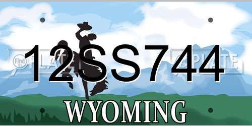 12SS744 Wyoming License Plate