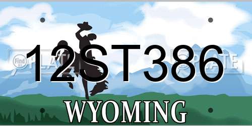 12ST386 Wyoming License Plate