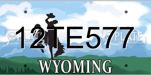 12TE577 Wyoming License Plate