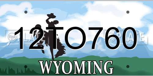 12TO760 Wyoming License Plate