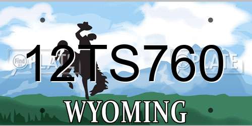 12TS760 Wyoming License Plate