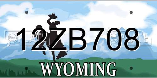 12ZB708 Wyoming License Plate