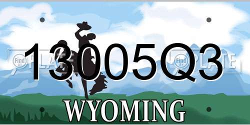 13005Q3 Wyoming License Plate