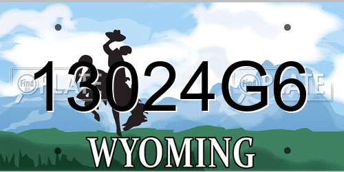 13024G6 Wyoming License Plate