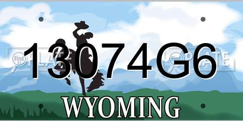 13074G6 Wyoming License Plate