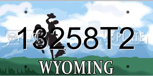 13258T2 Wyoming License Plate