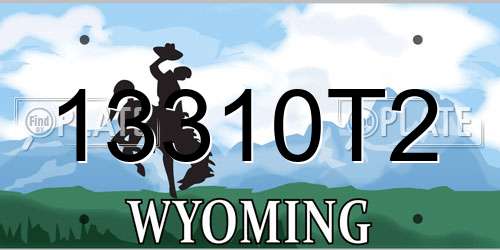 13310T2 Wyoming License Plate