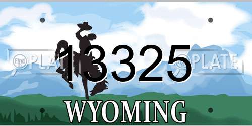 13325 Wyoming License Plate