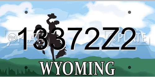 13372Z2 Wyoming License Plate