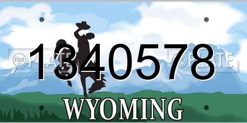 1340578 Wyoming License Plate