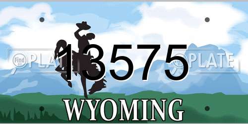 13575 Wyoming License Plate