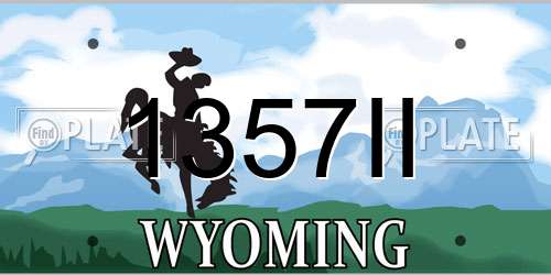 1357II Wyoming License Plate