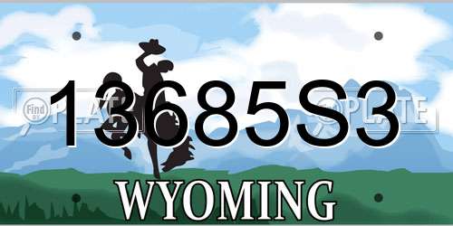 13685S3 Wyoming License Plate
