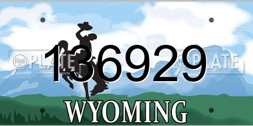 136929 Wyoming License Plate