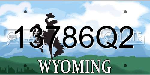 13786Q2 Wyoming License Plate