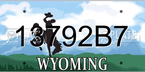 13792B7 Wyoming License Plate