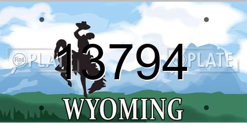 13794 Wyoming License Plate