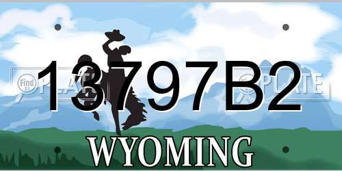 13797B2 Wyoming License Plate