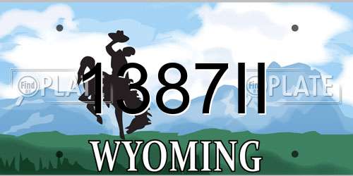 1387II Wyoming License Plate