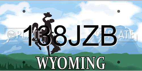 138JZB Wyoming License Plate