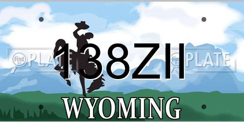 138ZII Wyoming License Plate