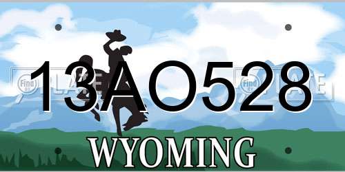 13AO528 Wyoming License Plate