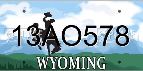 13AO578 Wyoming License Plate