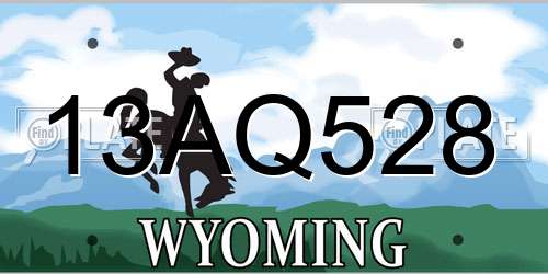 13AQ528 Wyoming License Plate