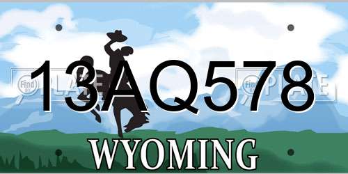 13AQ578 Wyoming License Plate