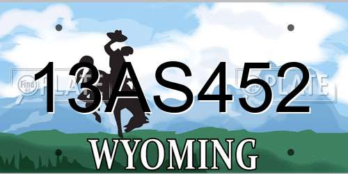 13AS452 Wyoming License Plate