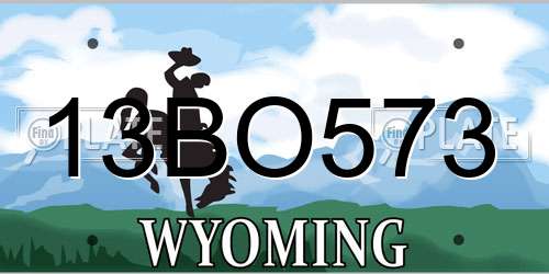 13BO573 Wyoming License Plate