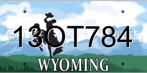 13OT784 Wyoming License Plate