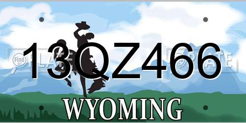 13QZ466 Wyoming License Plate